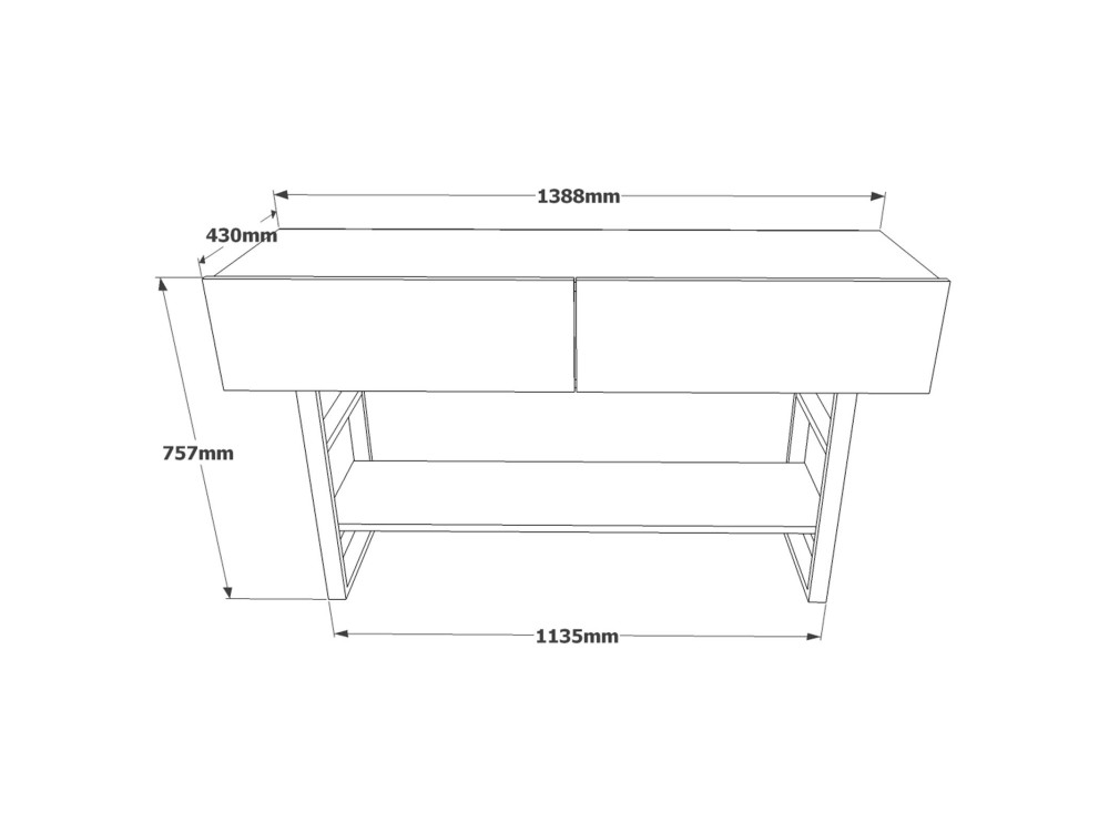 Consolle in legno "ML23" - 138 x 43 x 75 cm - Beige