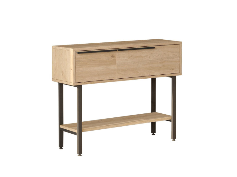 Consolle in legno "Calvin" con specchio - 100 x 30 x 76 cm - Marrone