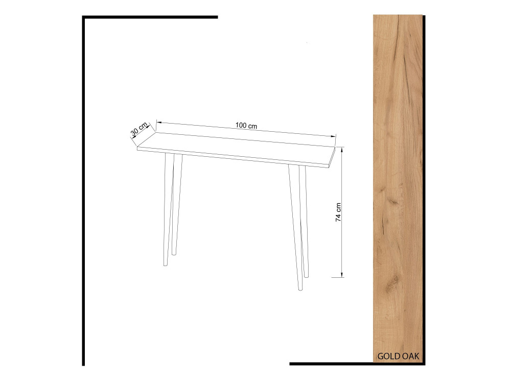 Consolle in legno "Desidero" - 100 x 30 x 74 cm - Marrone
