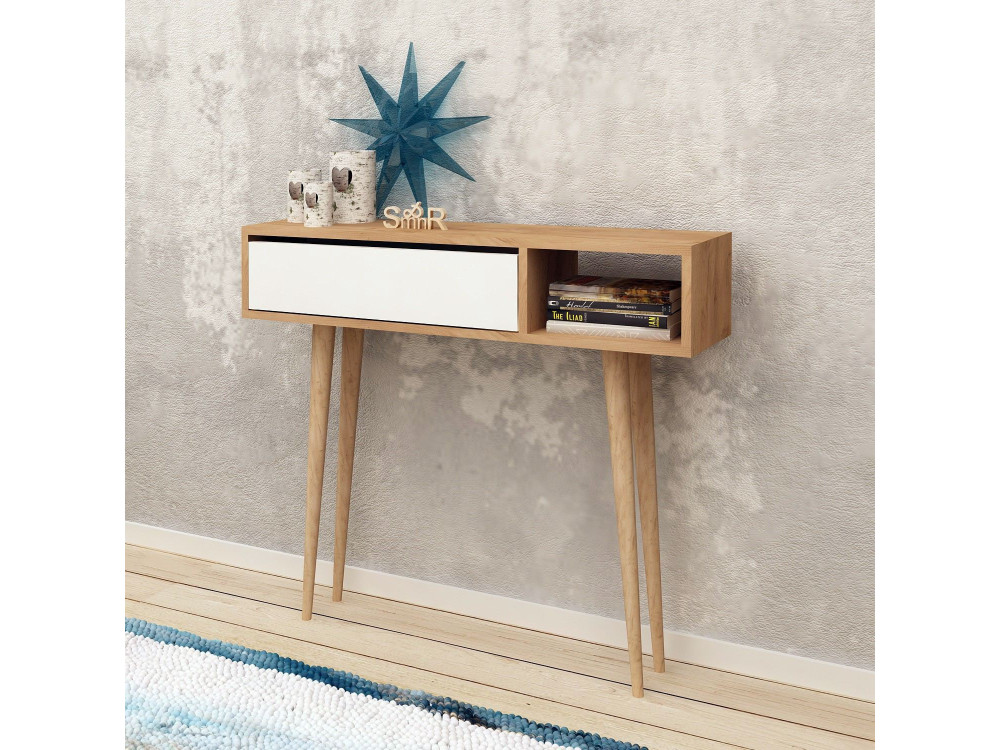 Consolle in legno "Oseyo" - 100 x 30 x 94 cm - Marrone