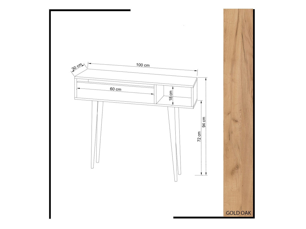 Consolle in legno "Oseyo" - 100 x 30 x 94 cm - Marrone