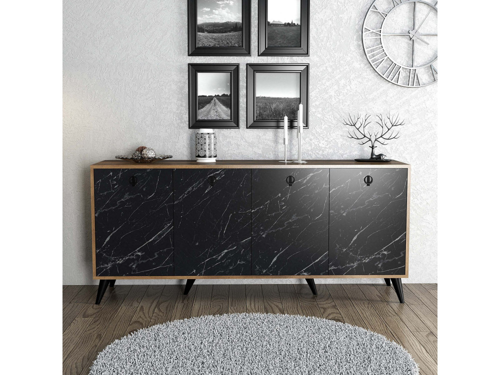 Credenza in legno "Elite" - 180 x 45 x 80 cm - Nero