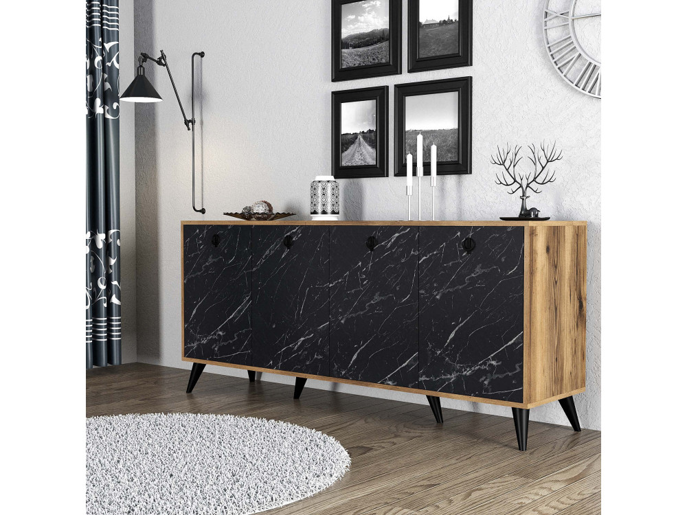 Credenza in legno "Elite" - 180 x 45 x 80 cm - Nero