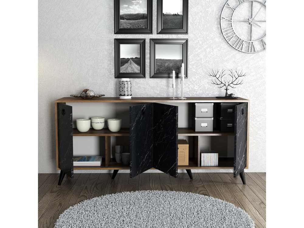 Credenza in legno "Elite" - 180 x 45 x 80 cm - Nero