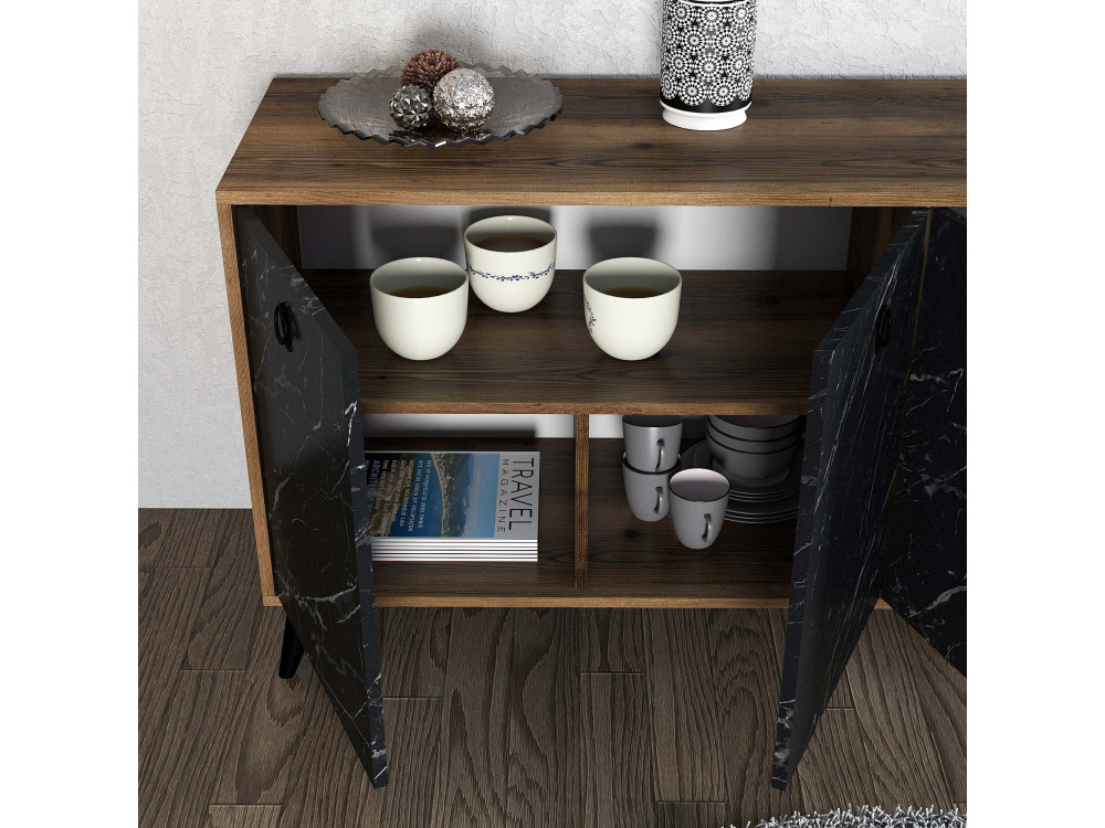 Credenza in legno "Elite" - 180 x 45 x 80 cm - Nero