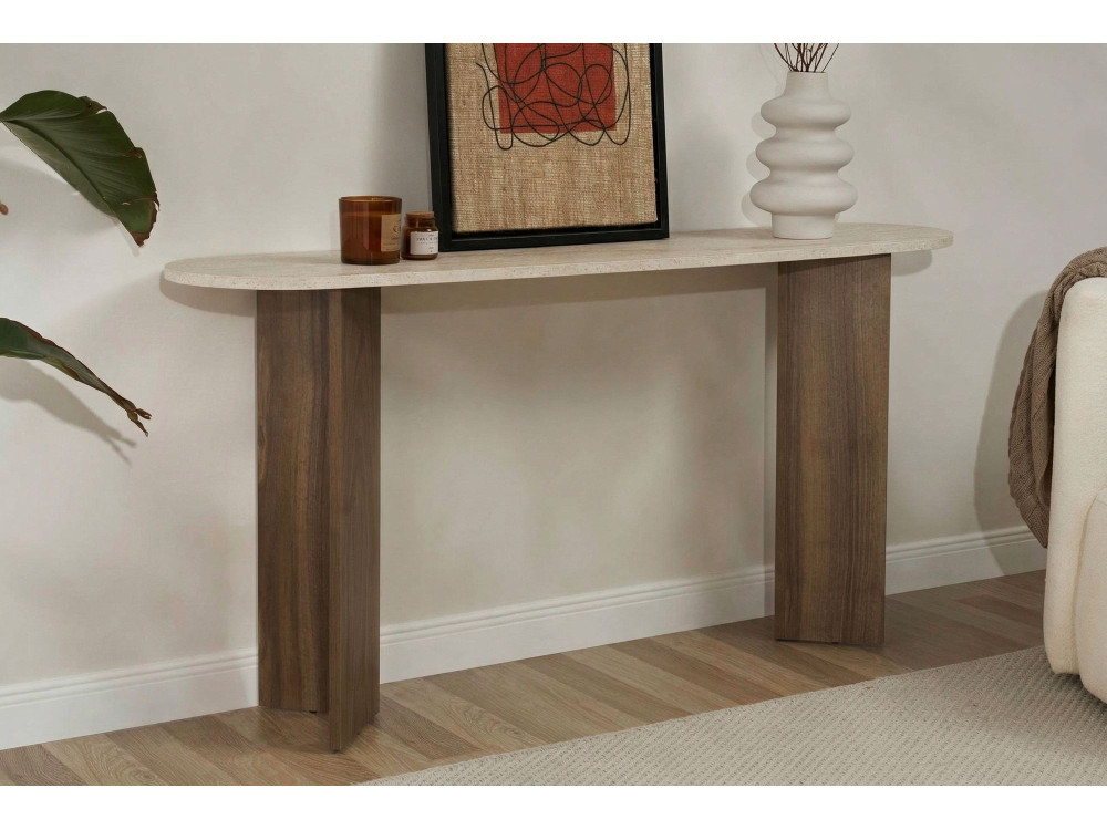 Consolle in legno "Sira" - 150 x 35 x 75 cm - Travertino