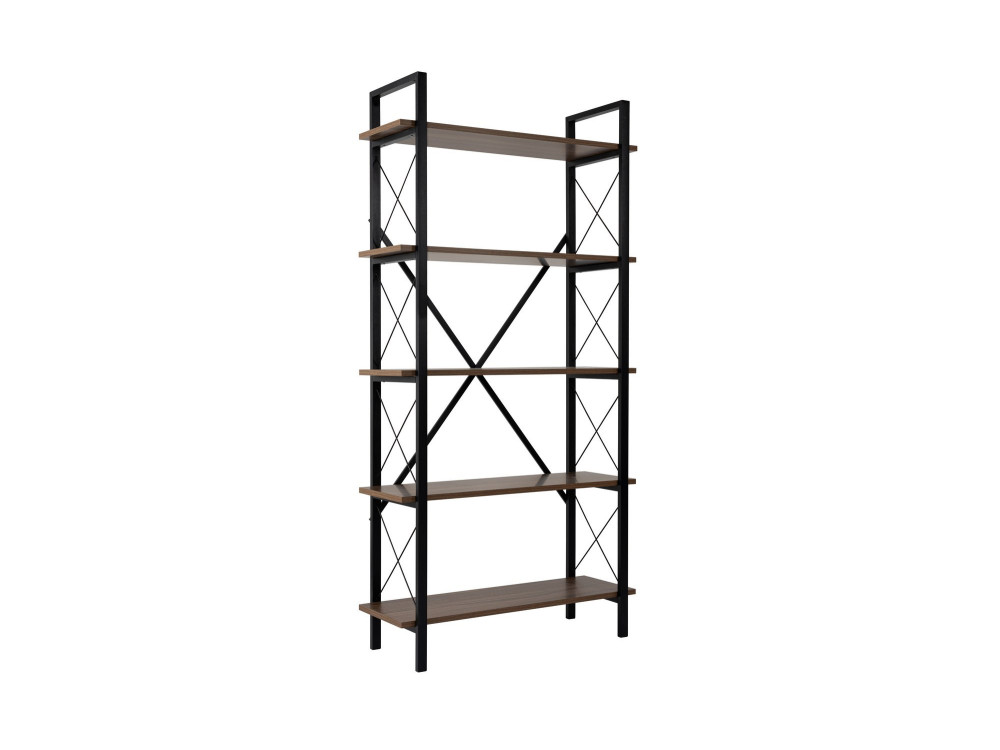Libreria in legno "Elysian" - 90 x 33 x 180 cm - Noce canaletto