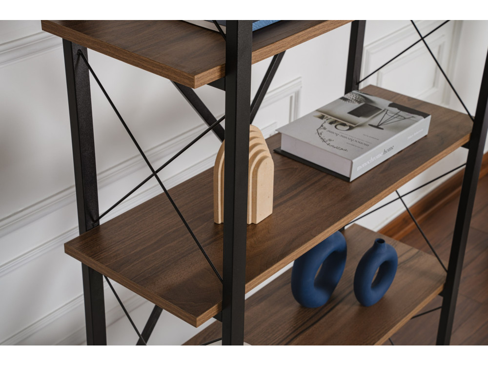 Libreria in legno "Elysian" - 90 x 33 x 180 cm - Noce canaletto