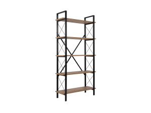 Libreria in legno "Elysian" - 90 x 33 x 180 cm - Pino Atlantico Nero