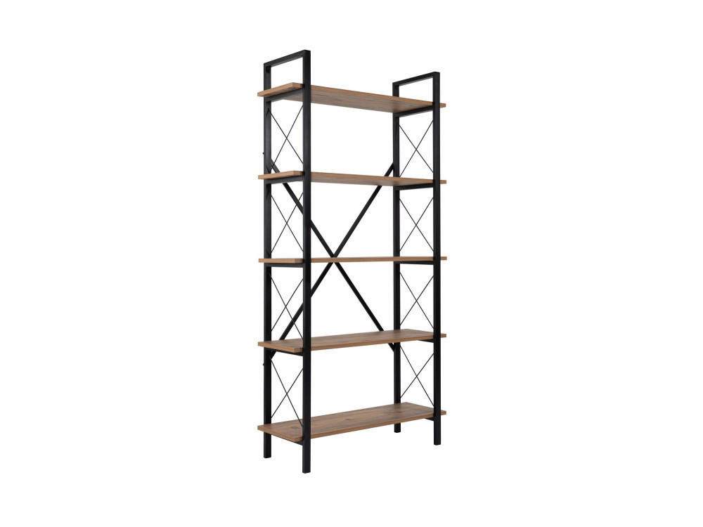 Libreria in legno "Elysian" - 90 x 33 x 180 cm - Pino Atlantico Nero