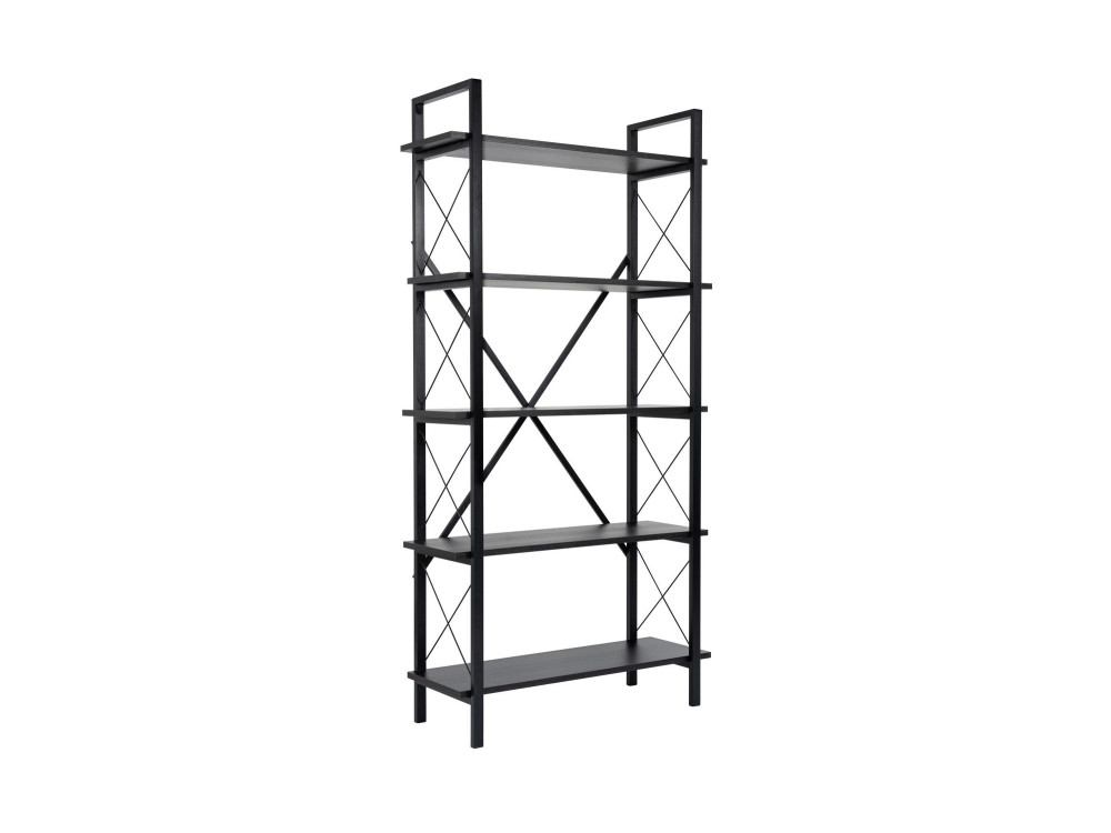 Libreria in legno "Elysian" - 90 x 33 x 180 cm - Legno nero