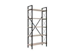 Libreria in legno "Elysian" - 90 x 33 x 180 cm - Travertino nero