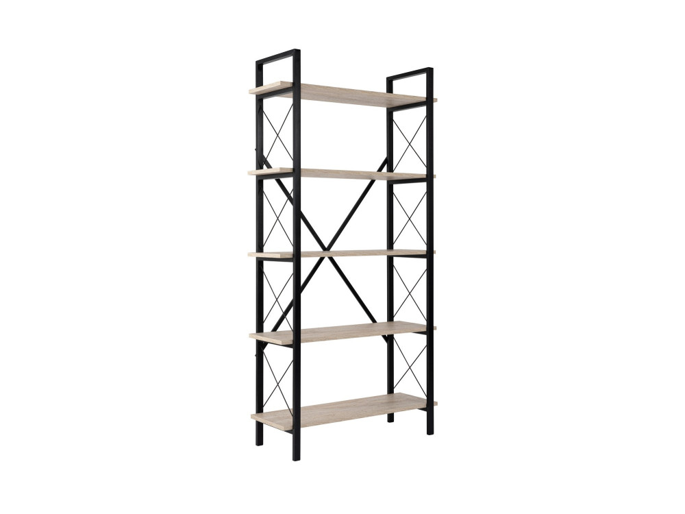 Libreria in legno "Elysian" - 90 x 33 x 180 cm - Travertino nero