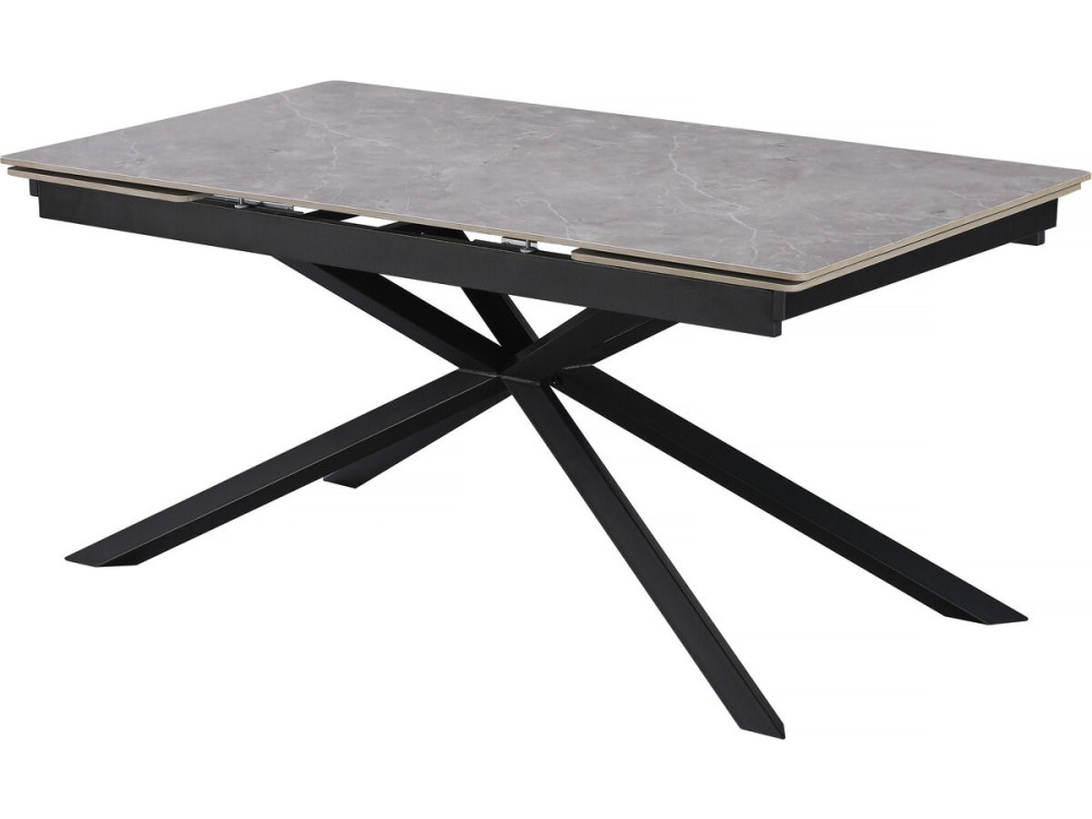 Tavolo da pranzo allungabile in ceramica per 6-10 persone "Celeste" - Grigio marmorizzato