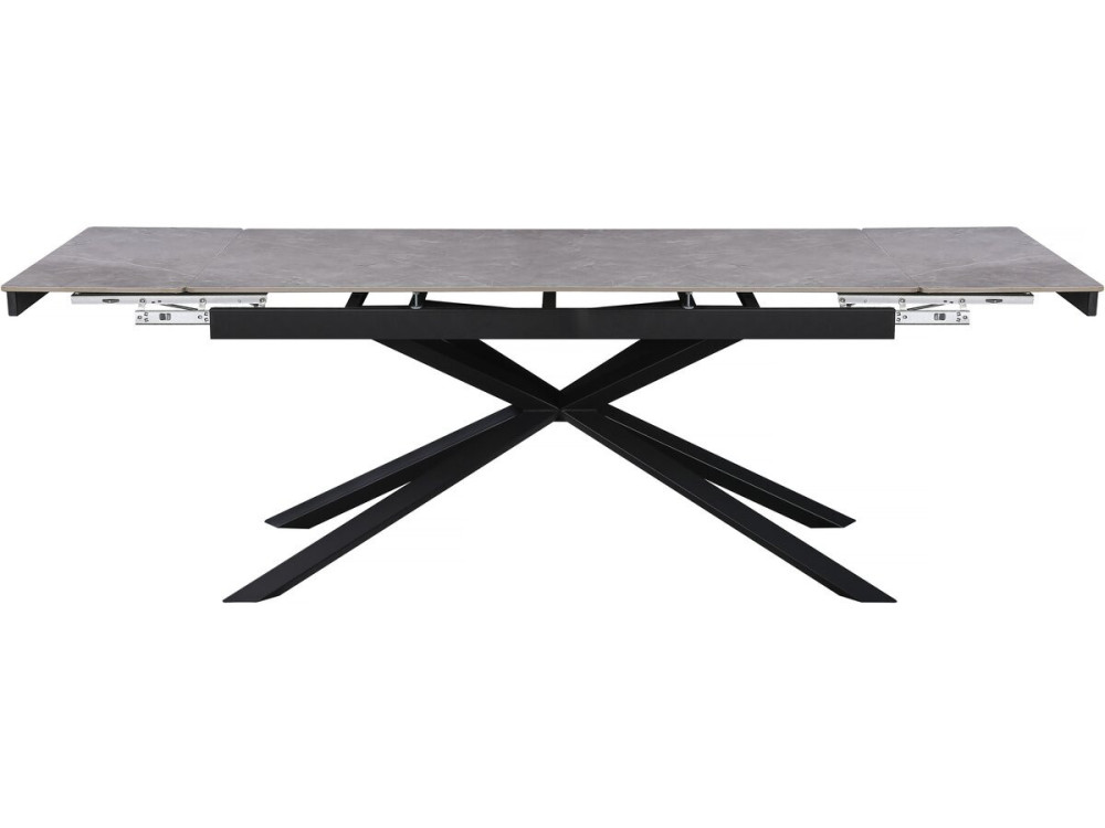 Tavolo da pranzo allungabile in ceramica per 6-10 persone "Celeste" - Grigio marmorizzato