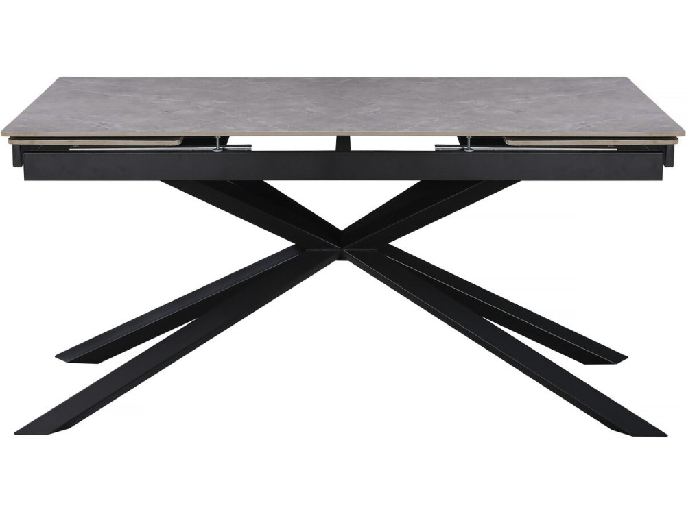 Tavolo da pranzo allungabile in ceramica per 6-10 persone "Celeste" - Grigio marmorizzato