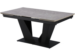 Tavolo da pranzo allungabile in ceramica - 160/240 cm - da 6 a 10 persone "Nova" - Grigio marmorizzato