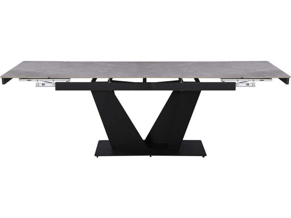 Tavolo da pranzo allungabile in ceramica - 160/240 cm - da 6 a 10 persone "Nova" - Grigio marmorizzato