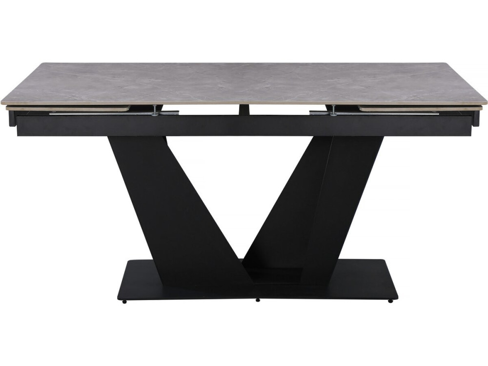 Tavolo da pranzo allungabile in ceramica - 160/240 cm - da 6 a 10 persone "Nova" - Grigio marmorizzato
