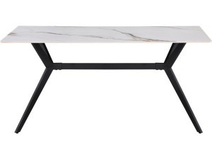 Tavolo da pranzo in ceramica "Boréal" - da 4 a 6 persone - 160 cm - Bianco