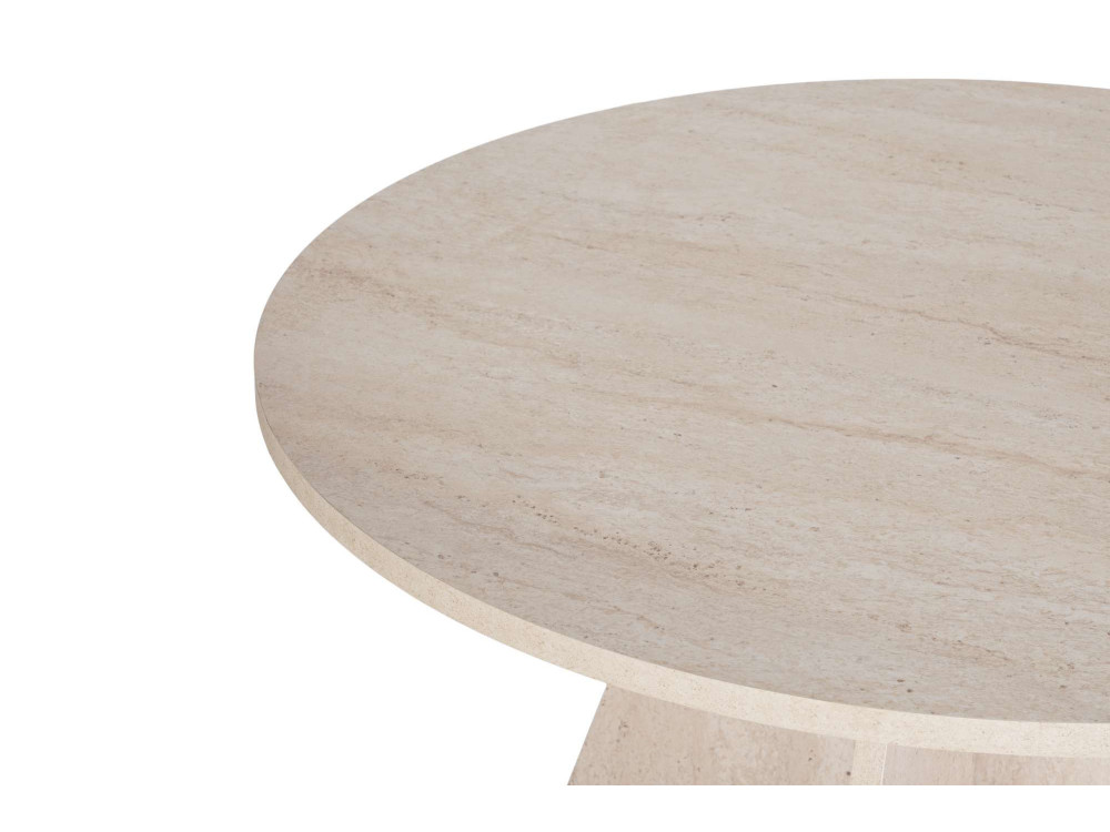 Tavolo da pranzo in legno "Virella" - 120 x 120 x 75 cm - Travertino