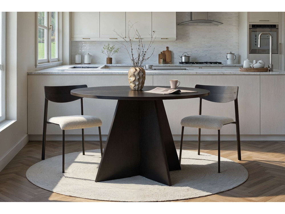 Tavolo da pranzo in legno "Virella" - 120 x 120 x 75 cm - Legno nero