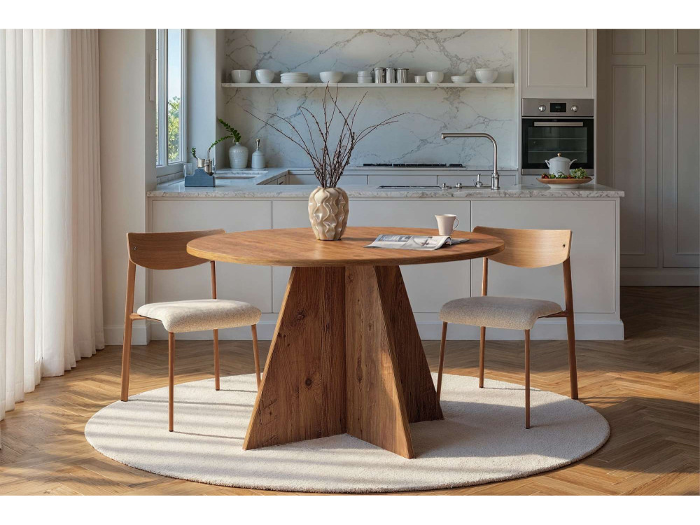 Tavolo da pranzo in legno "Virella" - 120 x 120 x 75 cm - Pino atlantico