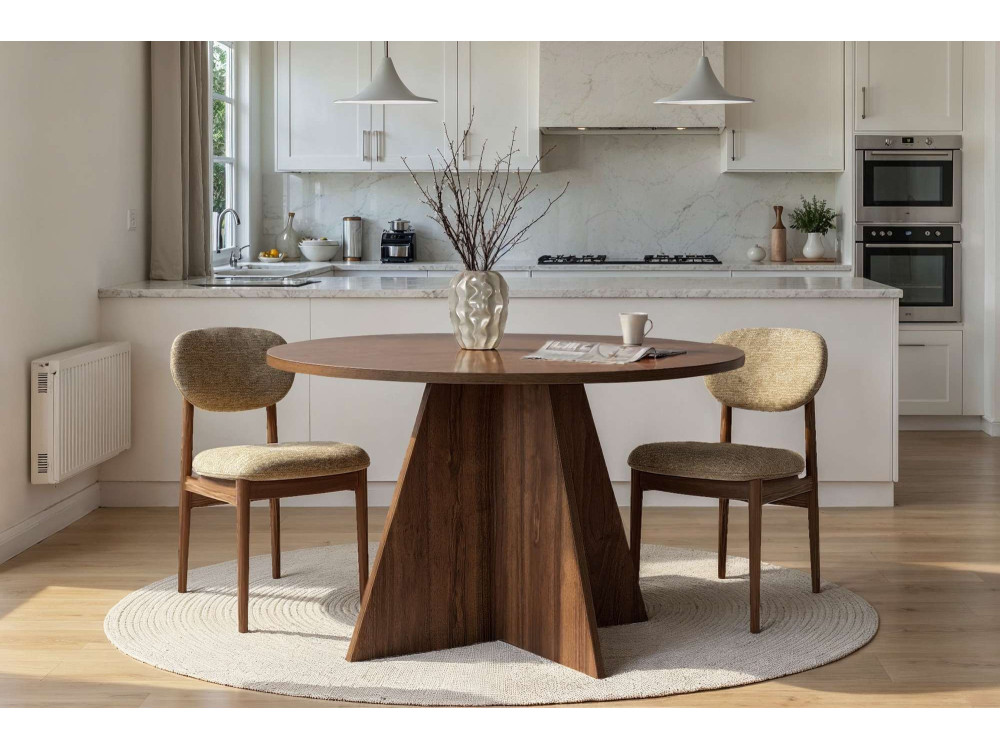 Tavolo da pranzo in legno "Virella" - 120 x 120 x 75 cm - Noce