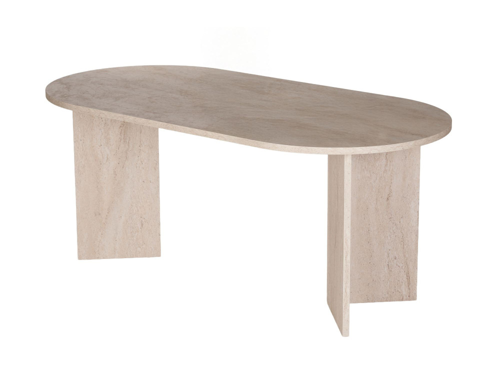 Tavolo da pranzo in legno "Sablin" - 180 x 89 x 75 cm - Travertino