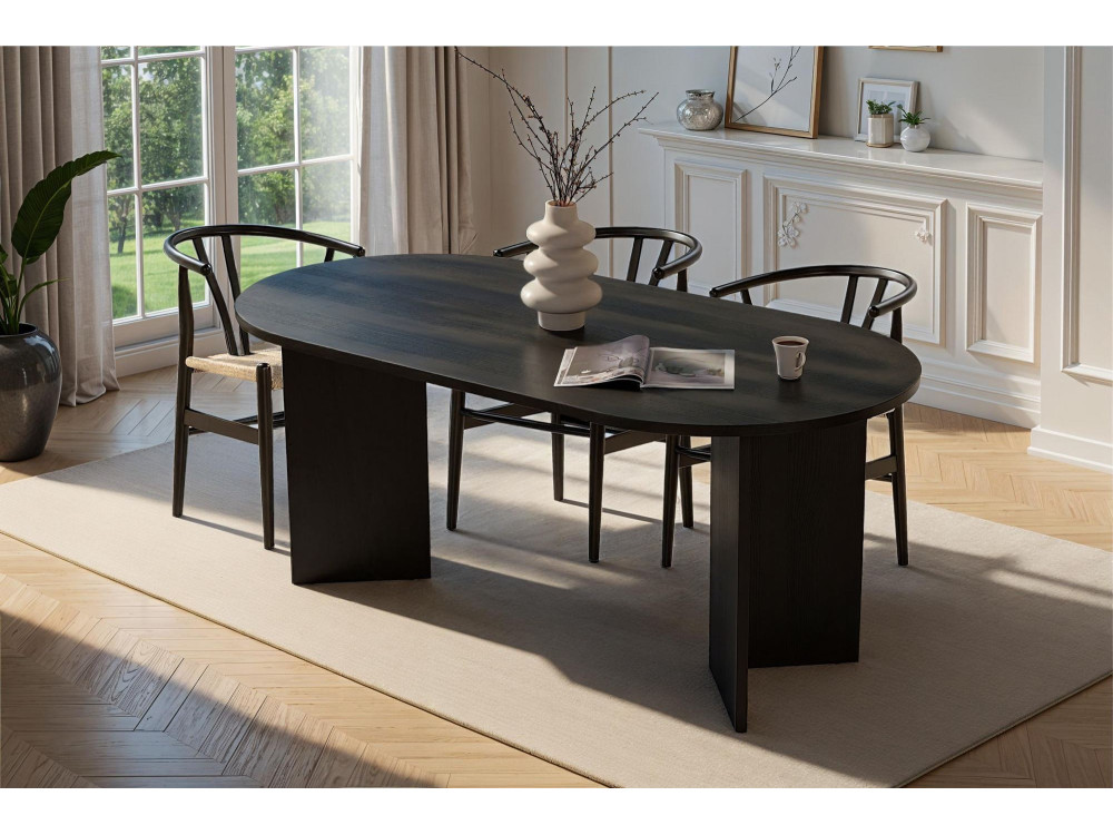 Tavolo da pranzo in legno "Sablin" - 180 x 89 x 75 cm - Legno nero