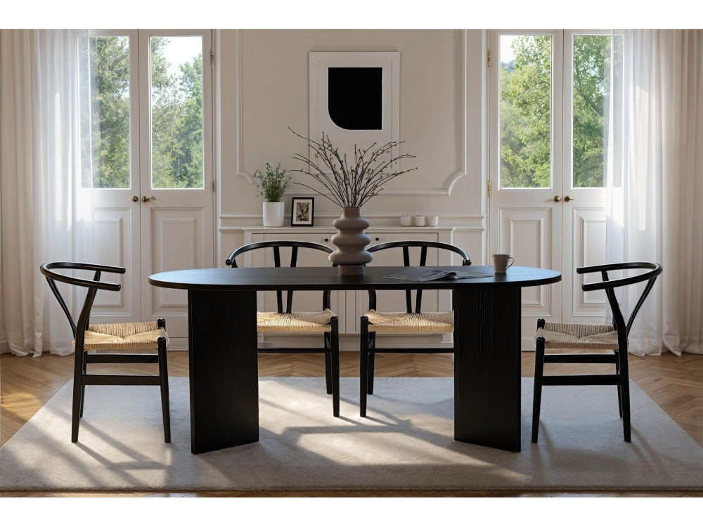 Tavolo da pranzo in legno "Sablin" - 180 x 89 x 75 cm - Legno nero