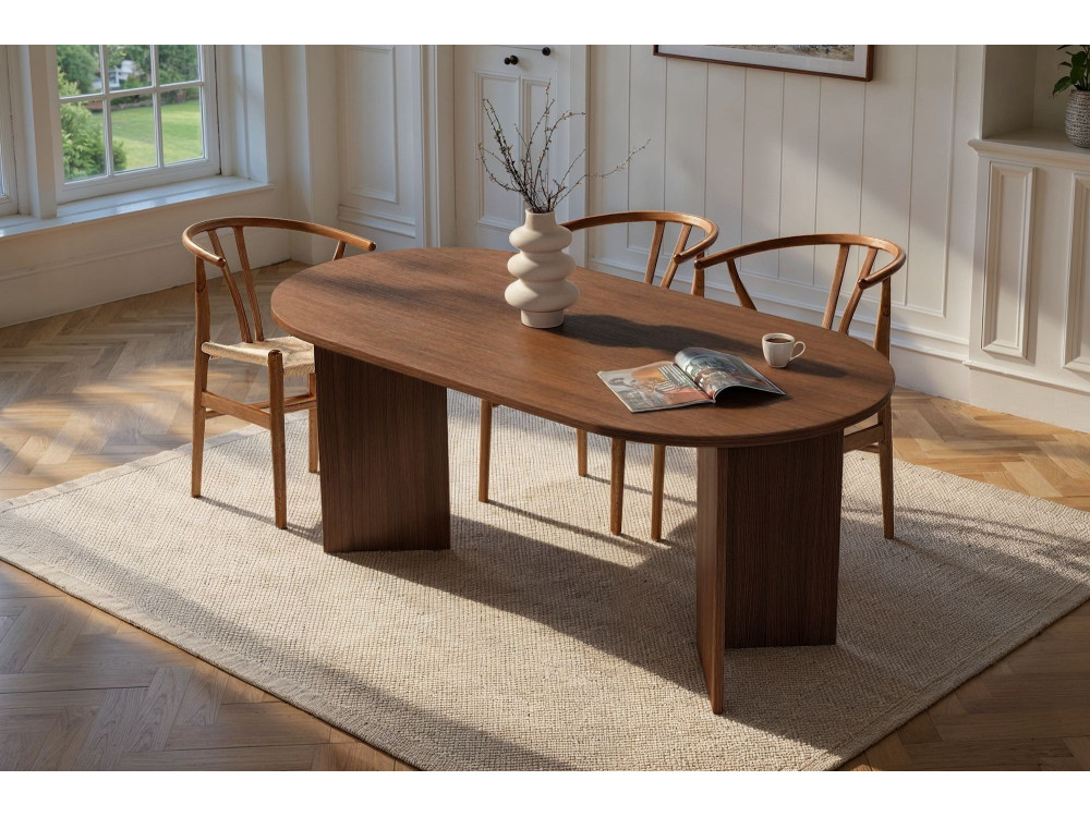 Tavolo da pranzo in legno "Sablin" - 180 x 89 x 75 cm - Noce