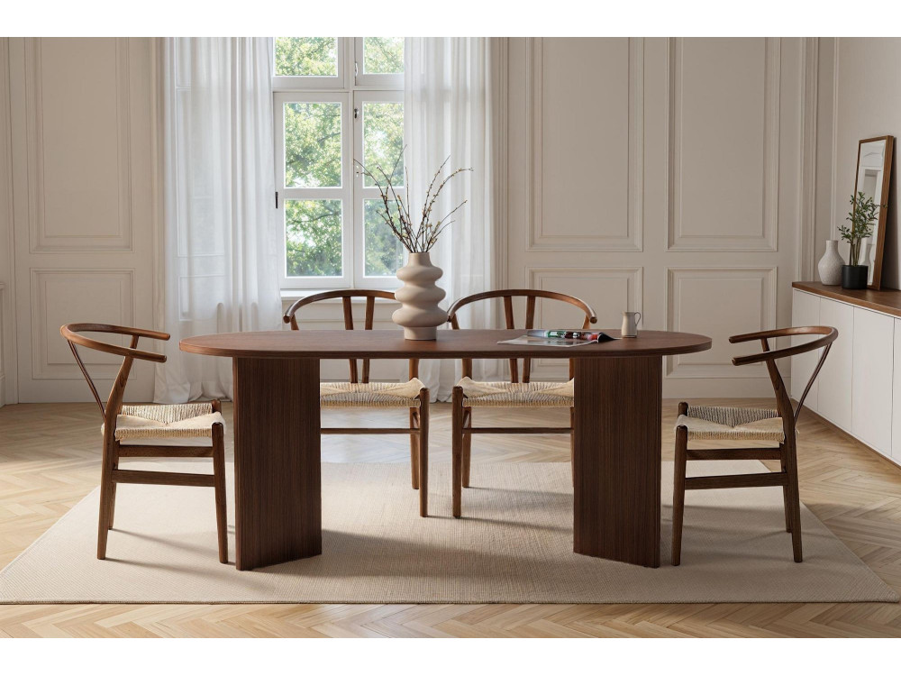 Tavolo da pranzo in legno "Sablin" - 180 x 89 x 75 cm - Noce