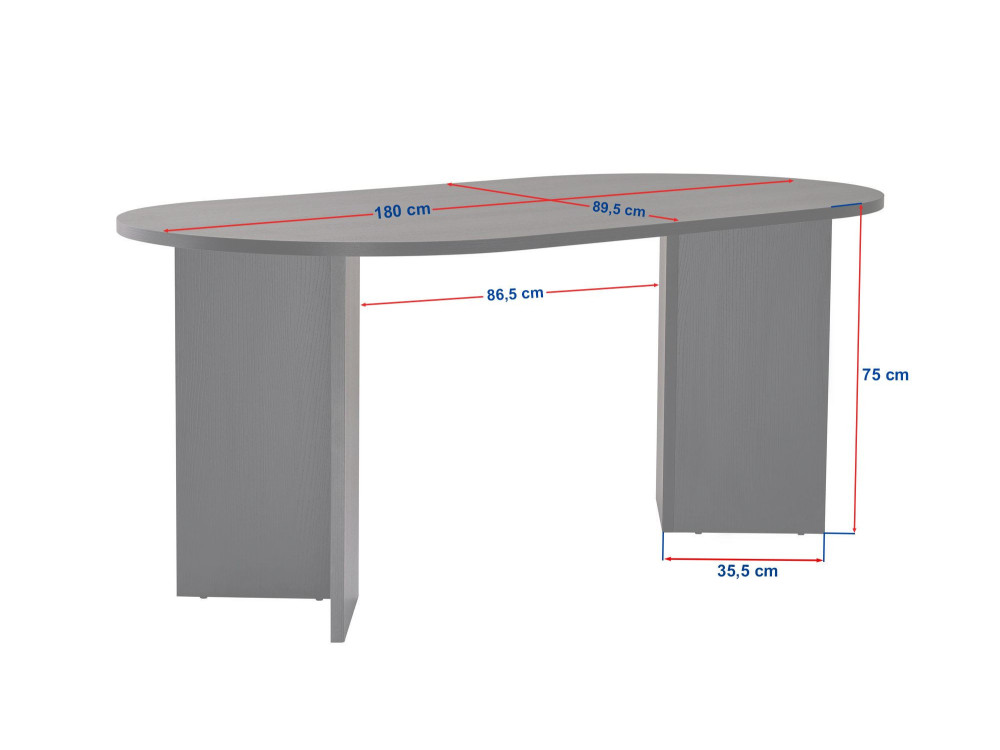 Tavolo da pranzo in legno "Sablin" - 180 x 89 x 75 cm - Noce