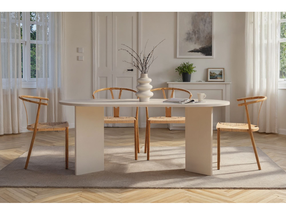 Tavolo da pranzo in legno "Sablin" - 180 x 89 x 75 cm - Legno bianco