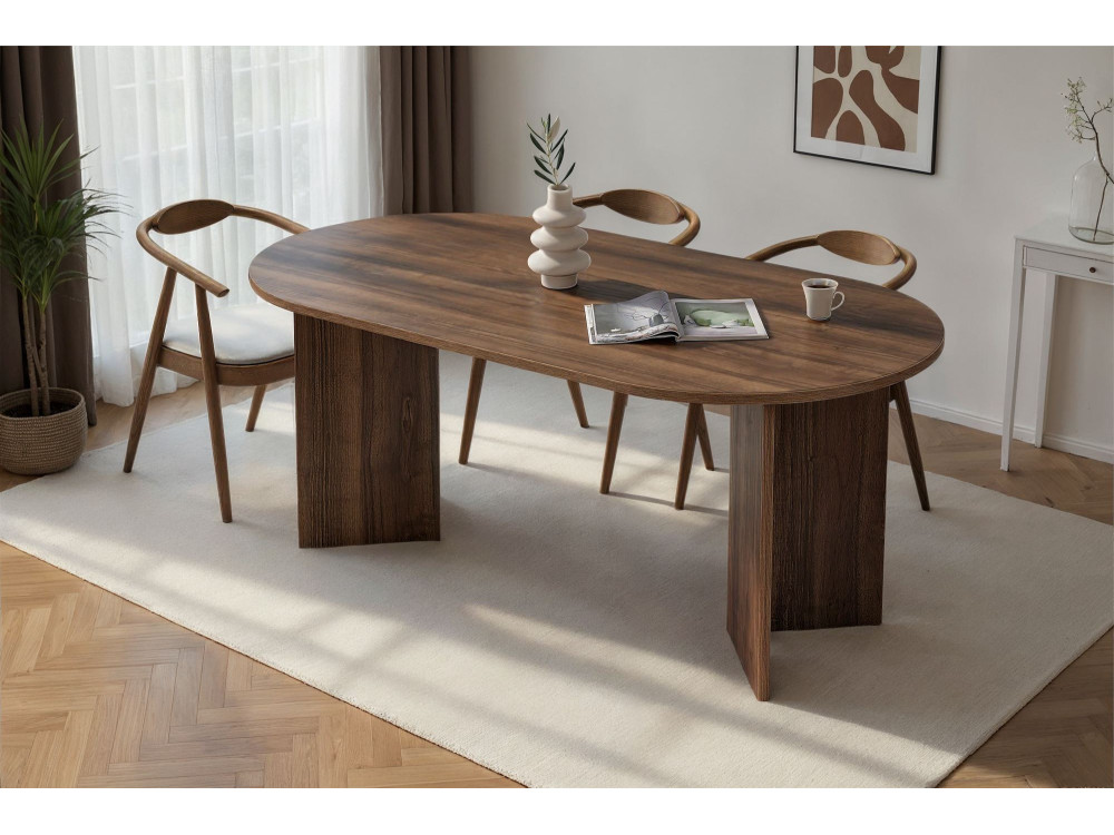 Tavolo da pranzo in legno "Sablin" 180 x 90 x 75 cm - Noce