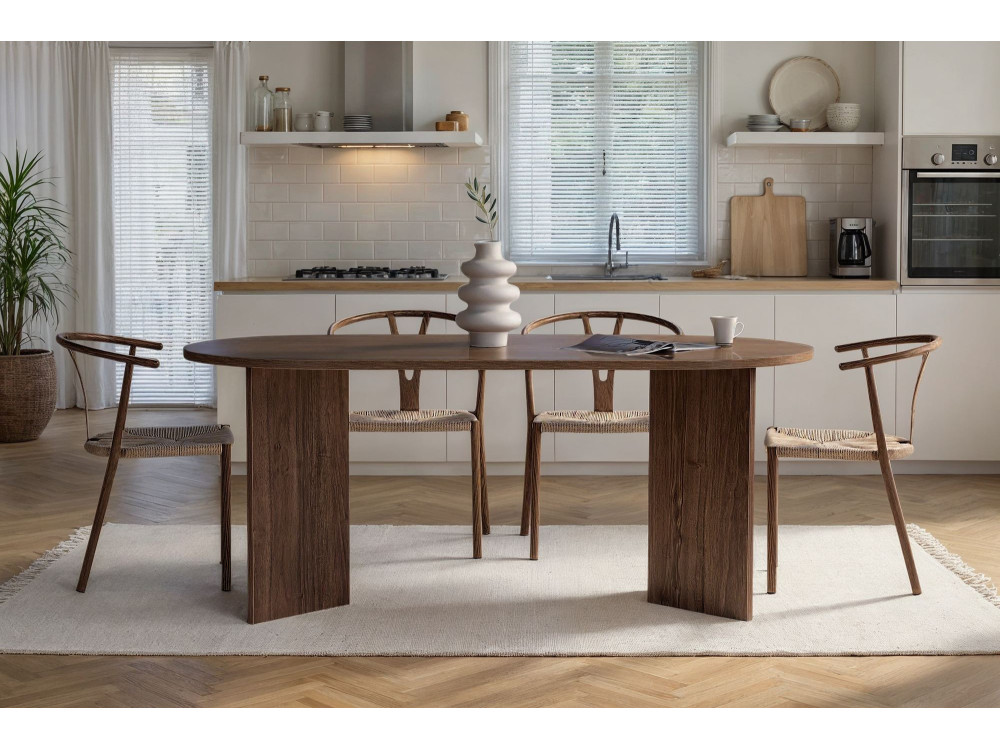 Tavolo da pranzo in legno "Sablin" 180 x 90 x 75 cm - Noce