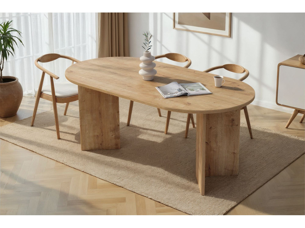 Tavolo da pranzo in legno "Sablin" 180 x 90 x 75 cm - Rovere zaffiro