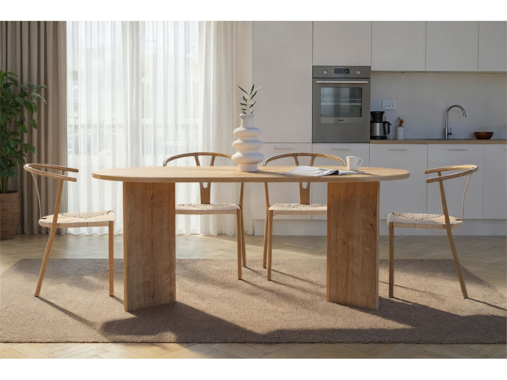 Tavolo da pranzo in legno "Sablin" 180 x 90 x 75 cm - Rovere zaffiro