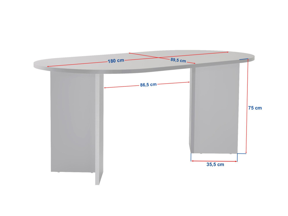 Tavolo da pranzo in legno "Sablin" 180 x 90 x 75 cm - Rovere zaffiro