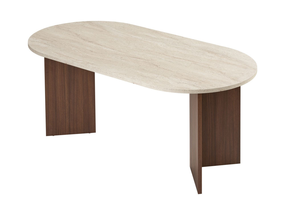 Tavolo da pranzo in legno "Sablin" 180 x 90 x 75 cm - Travertino