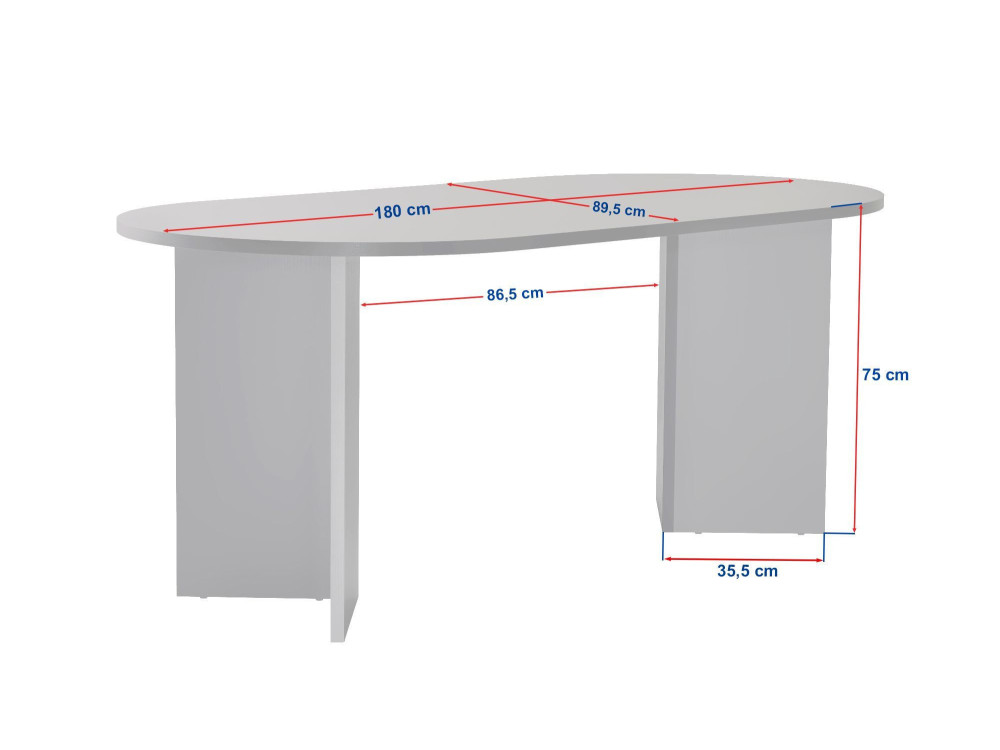 Tavolo da pranzo in legno "Sablin" 180 x 90 x 75 cm - Travertino