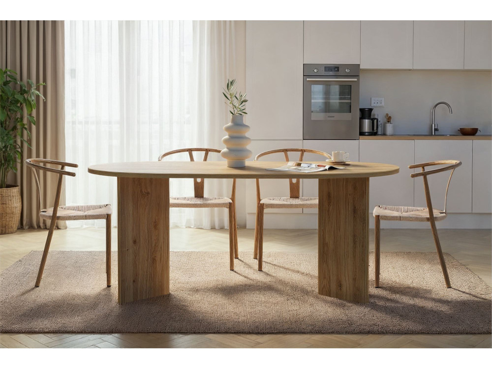 Tavolo da pranzo in legno "Sablin" 180 x 90 x 75 cm - Rovere di Cadice