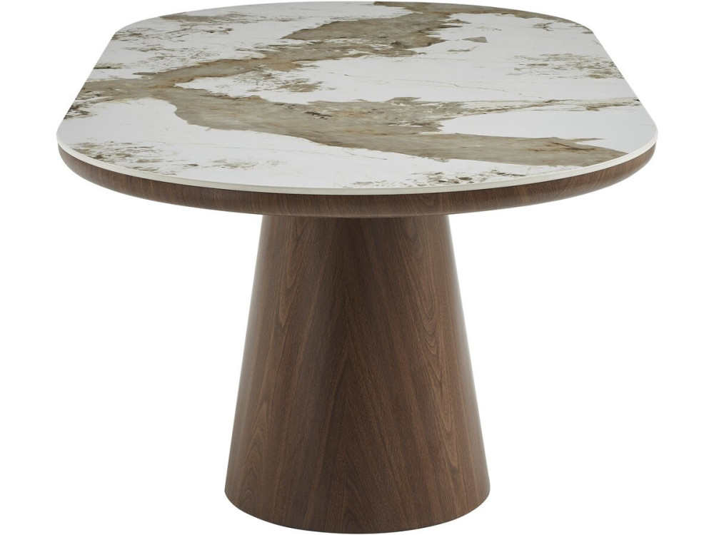 Tavolo da pranzo ovale in ceramica Pandora "Bellagio" - 8 posti a sedere - Beige