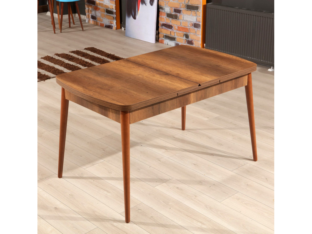 Tavolo da pranzo allungabile in legno "Barok" - 78 x 132 x 80 cm - Noce
