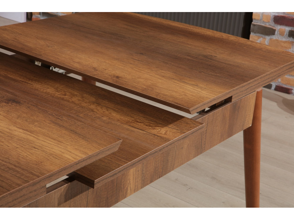 Tavolo da pranzo allungabile in legno "Barok" - 78 x 132 x 80 cm - Noce