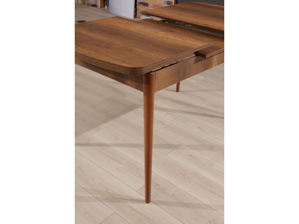Tavolo da pranzo allungabile in legno "Barok" - 78 x 132 x 80 cm - Noce