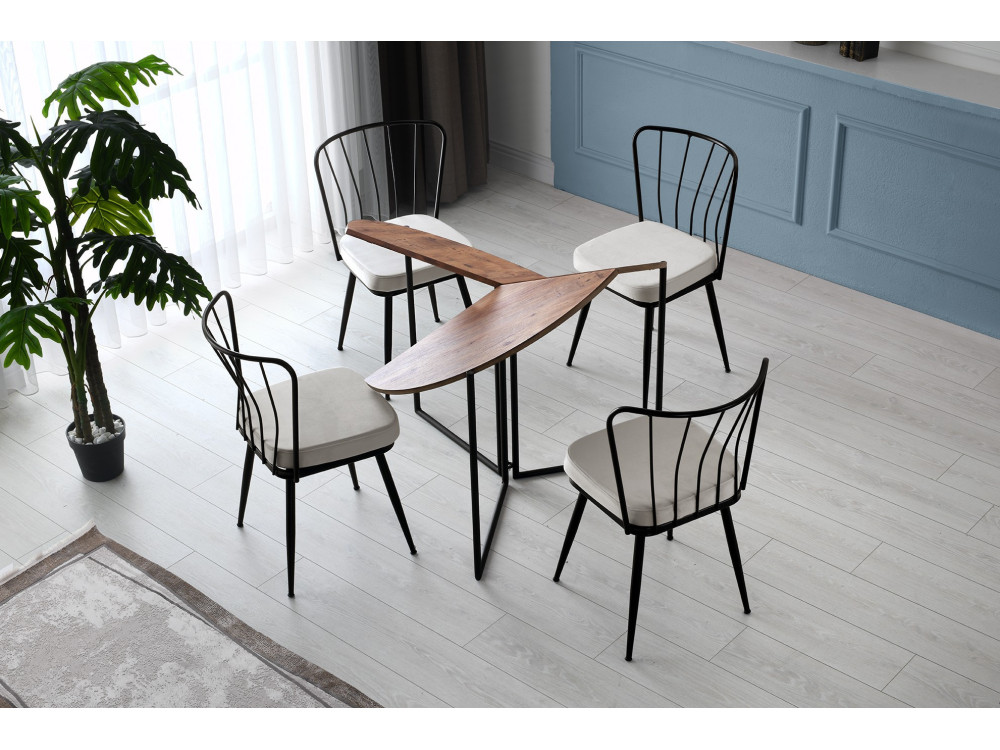 Tavolo da pranzo in legno "Yaprak" - 100 x 100 x 72 cm - Pino Atlantico