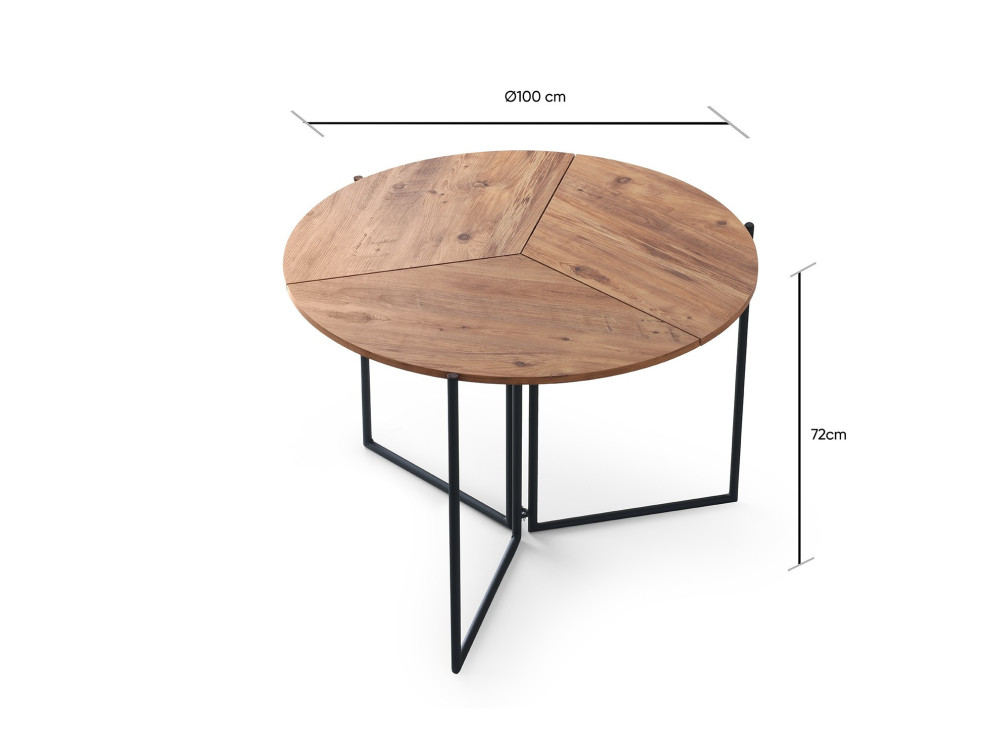 Tavolo da pranzo in legno "Yaprak" - 100 x 100 x 72 cm - Pino Atlantico