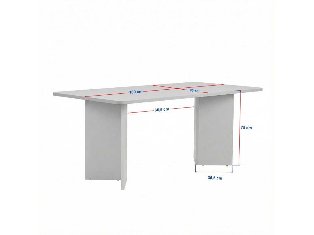Tavolo da pranzo in legno "Linza" 180 x 90 x 75 cm - Noce